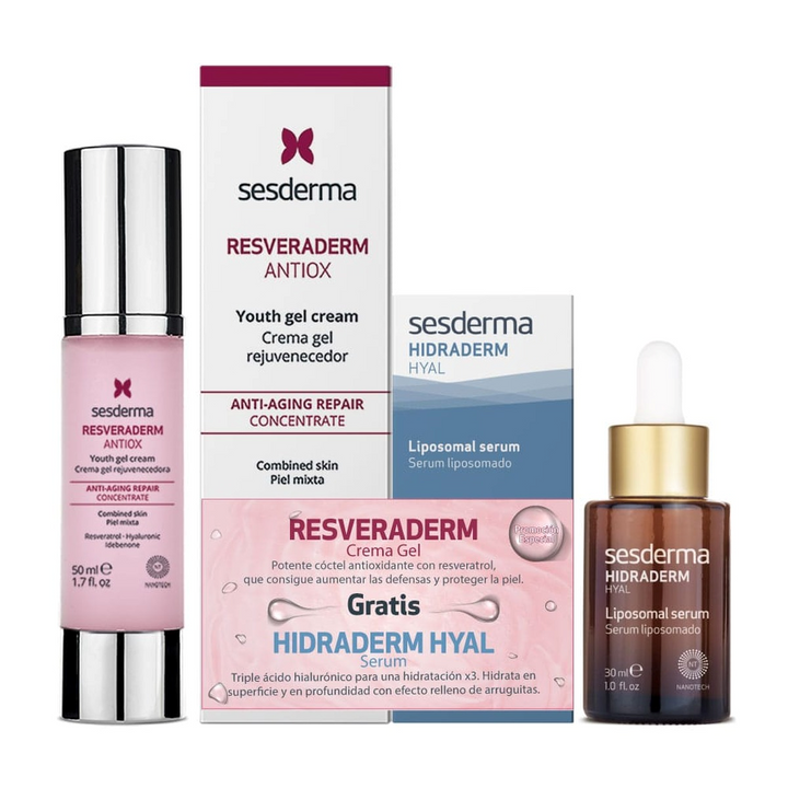 Kit Resveraderm Gel Crema Gratis Hydraderm Hyal Suero | Dermashop